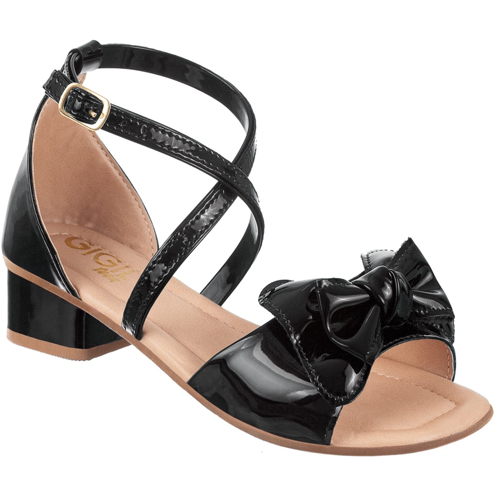 Sandalia Infantil Menina Salto Grosso Baixo Enfeite Laço Conforto Festa Confortável Blogueira Tiras Festa Promoção em Oferta na Shopee