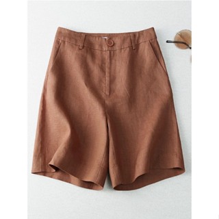Moda Algodão E Linho Calções Casuais De Verão Roupas Femininas Soltas Versão Coreana Shorts De Cintura Alta
