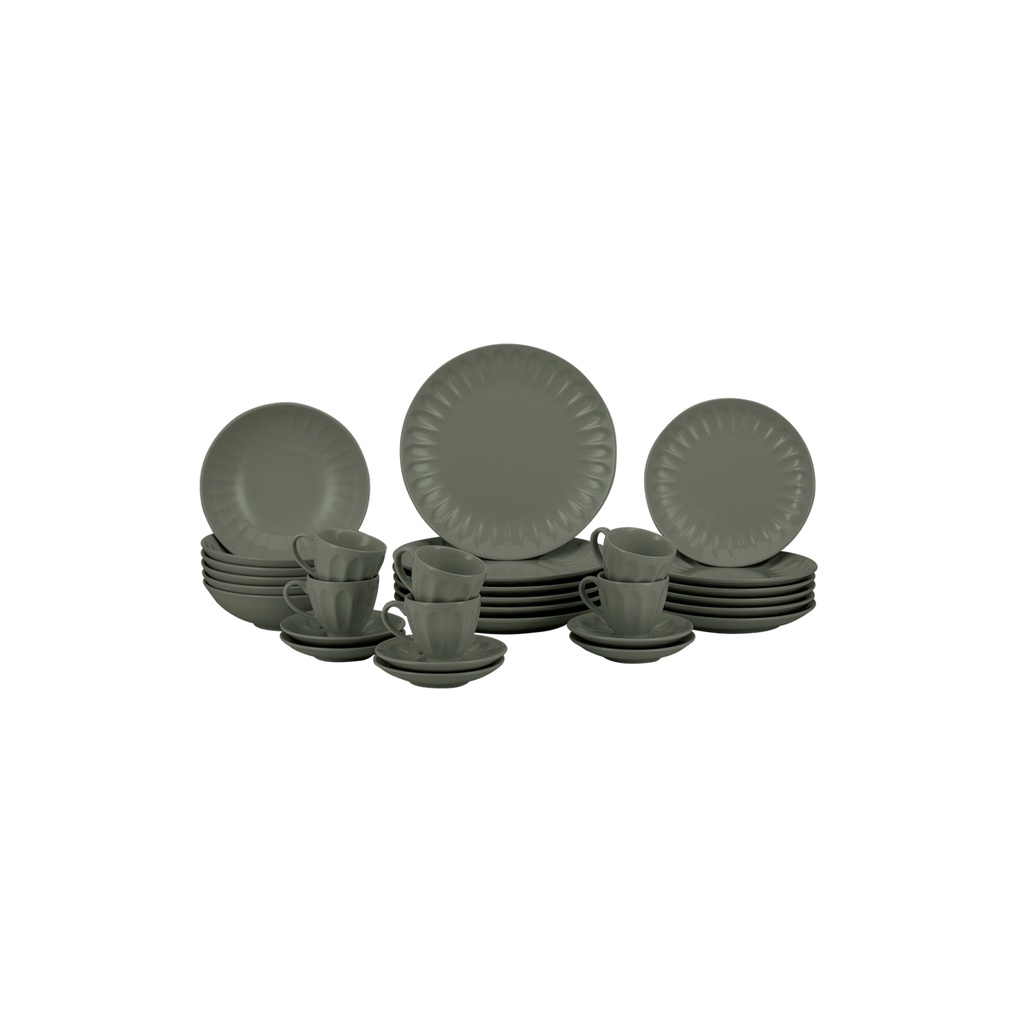Aparelho de jantar Haus Concept Decorato 30 peças Verde Fosco