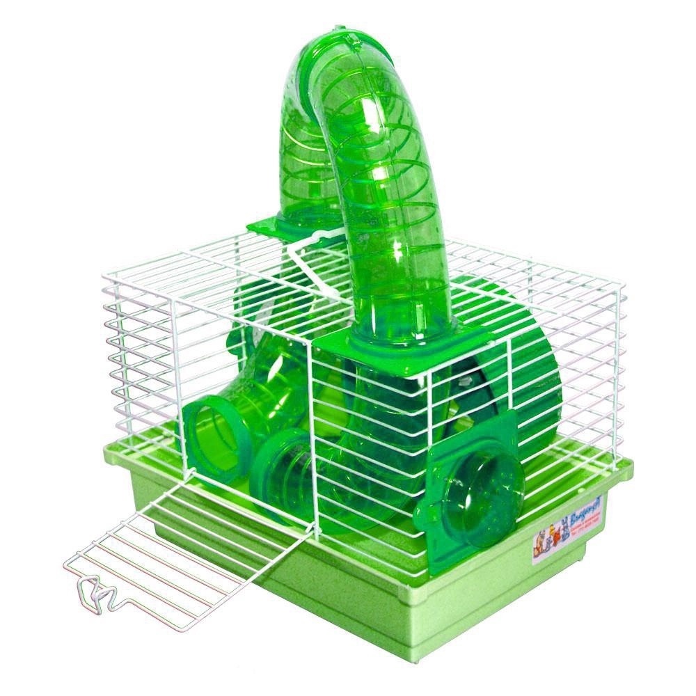 Mini Gaiola Bragança Tubos Divertidos para Hamster Cor Verde