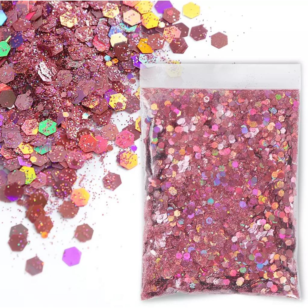 Glitter flocado holográfico para enchimento resina Aplique decoração unha brilhante em Oferta na Shopee