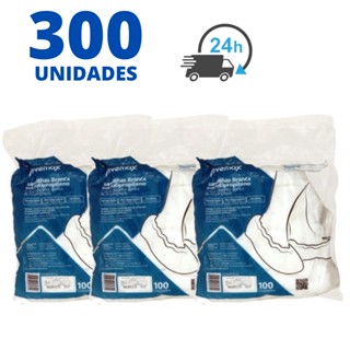 Propé Descartável TNT 300 Unidades Branca Sapatilha Com Elástico Botinha Prope Pro-pe Pro pé Pro pe Anvisa Kit com 300 C