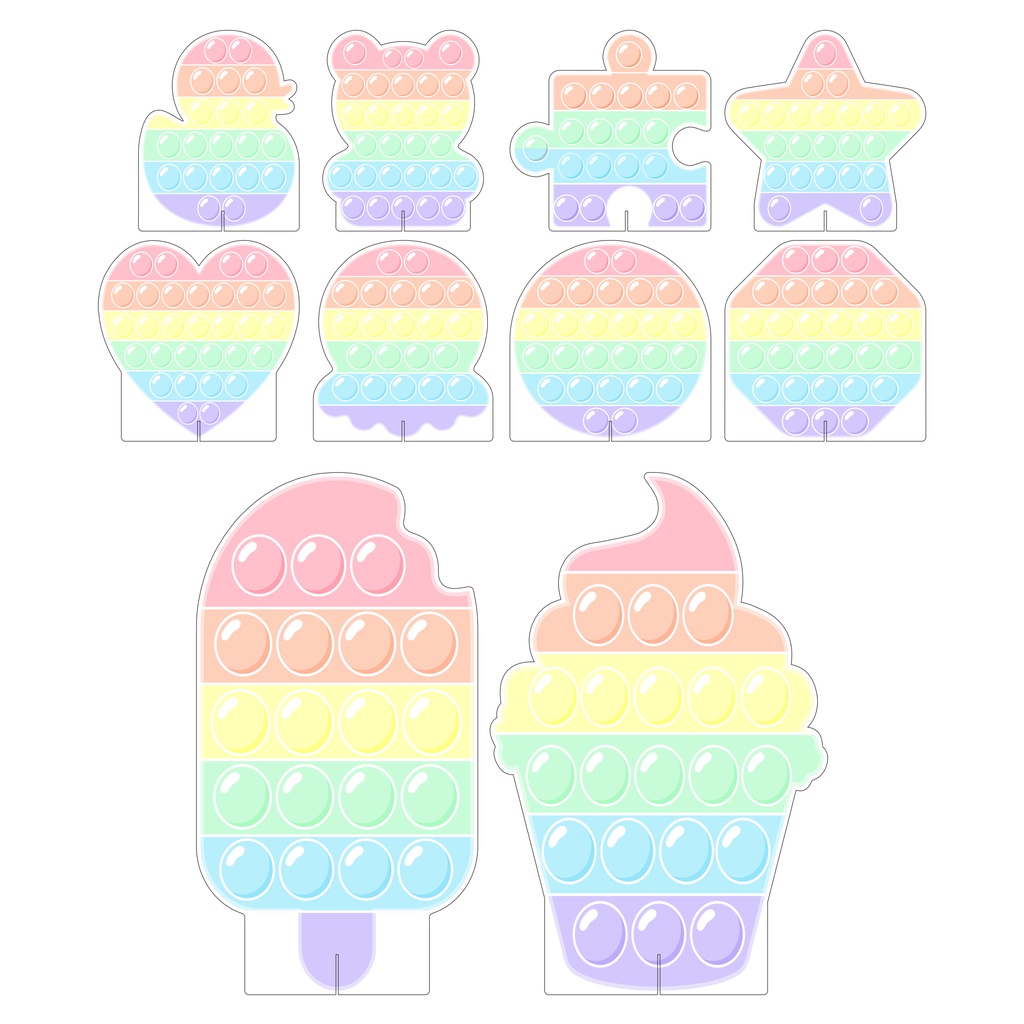 Kit Display Festa Infantil Pop It Candy Color DK