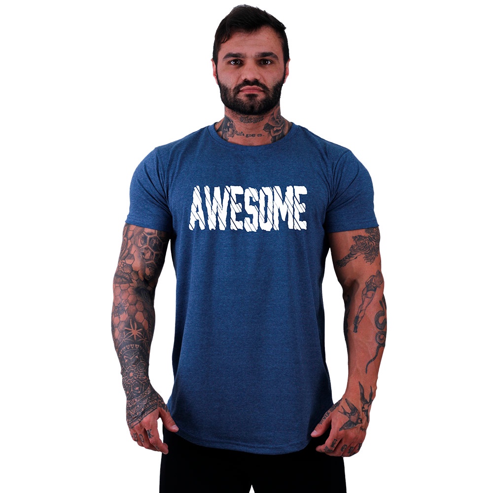 Camiseta Longline Masculina MXD Conceito Academia Musculação Lazer Caveira com Bandana Estampas