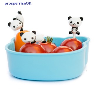 [newpros] 8pcs/Conjunto Mini Cartoon Panda Fruit Fork Kids Snack Dessert Picks Tookpick Lunches [pubr]