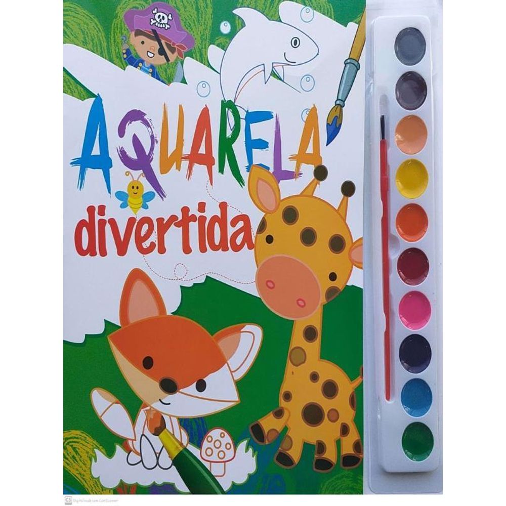 AQUARELA DIVERTIDA - VERDE em Oferta na Shopee