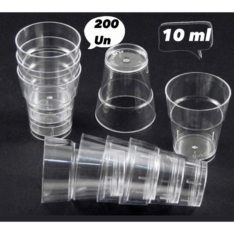 200 mini copo acrílico transparente 10 ml brigadeiro santa ceia doces OFF em Oferta na Shopee