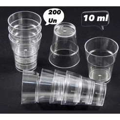 200 mini copo acrílico transparente 10 ml brigadeiro santa ceia doces OFF (CHOCO)