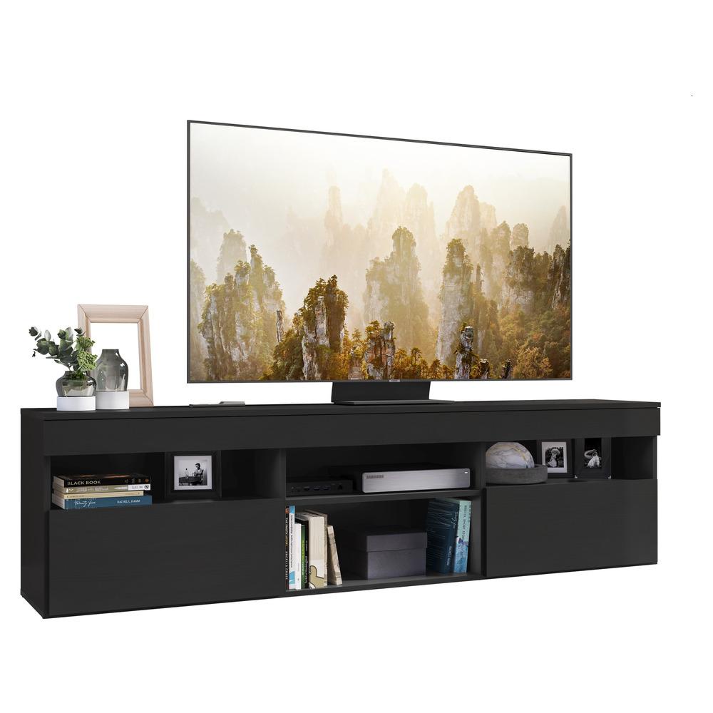 Rack TV 65" com 2 Portas Paris Multimóveis Preto em Oferta na Shopee