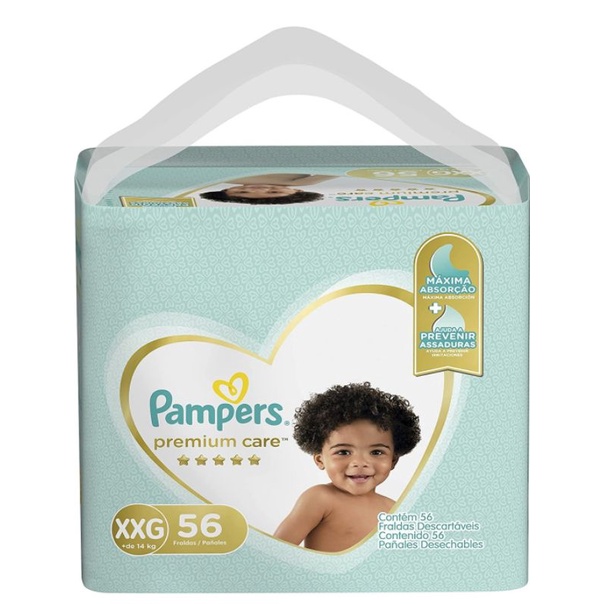 Fraldas Pampers Premium Care Xxg 56 Unidades Shopee Brasil