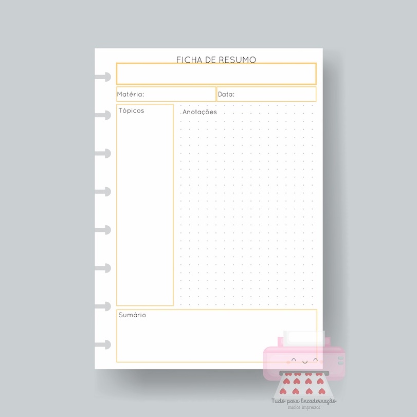 Refil para estudos Método Cornell - Ideal para caderno de discos, sistema inteligente em Oferta na Shopee