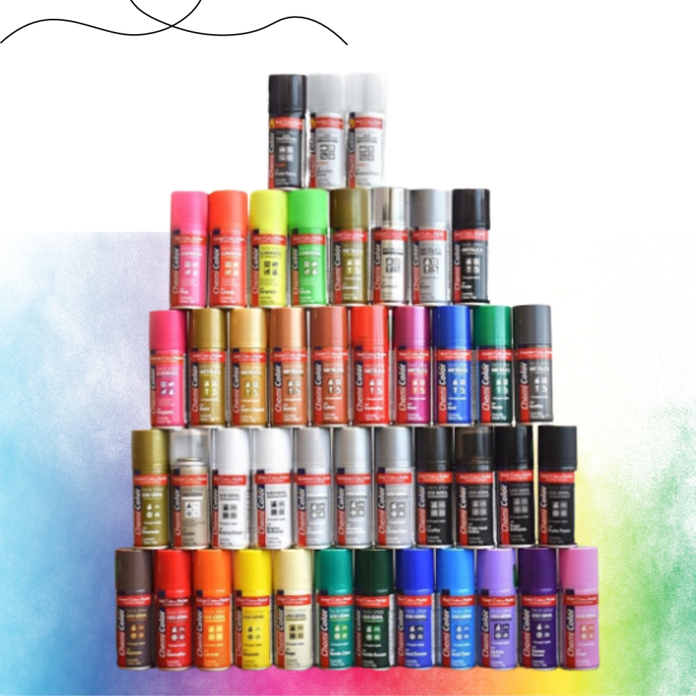 Tinta Spray ChemiColor 100ml 60g Pocket Uso Geral / Metálica / Luminosa e Alta Temperatura - Diversas Cores - Promoção