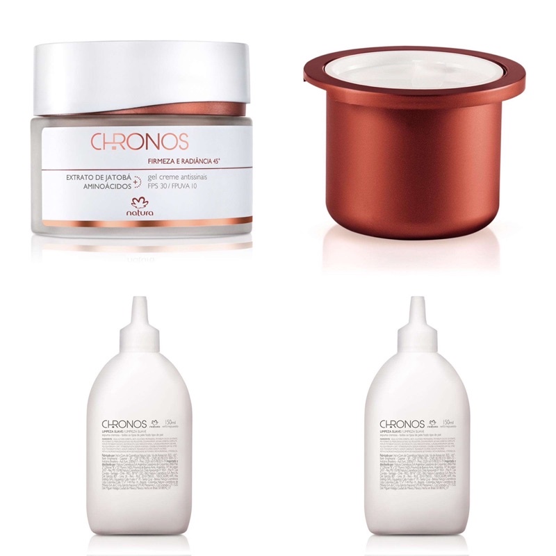 Kit 2 Refis Espuma de Limpeza Suave + Creme Facial 45 + Dia + Refil Natura  Chronos Original Lacrado | Shopee Brasil