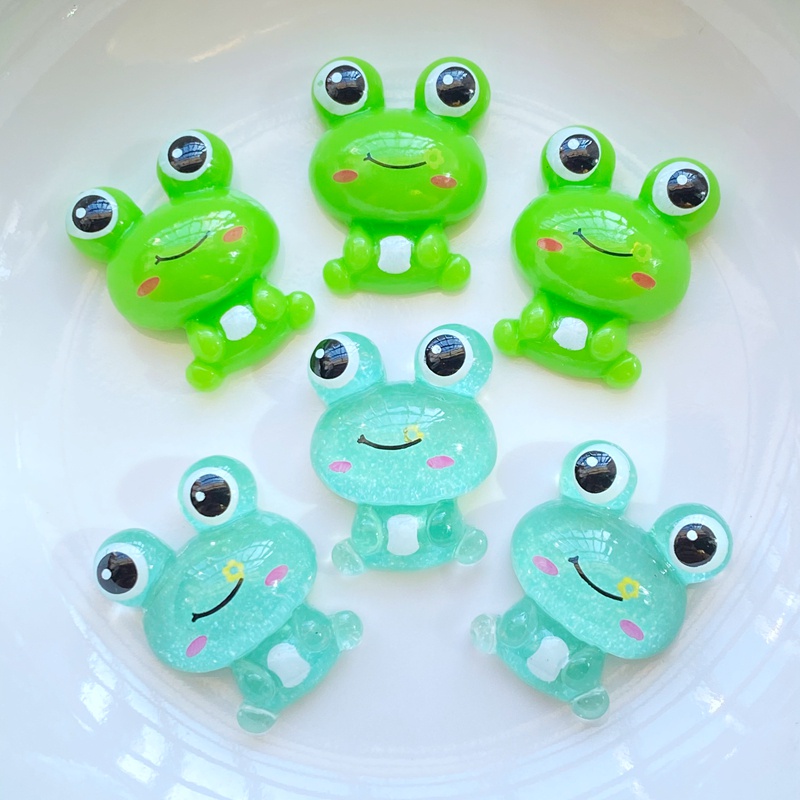 10 peças de acessórios de artesanato faça você mesmo de sapo verde de desenho animado