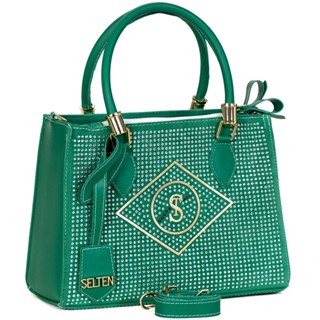 Bolsa Feminina Brasil Transversal E De Mão Tote Com Alça Ajustável Com Strass