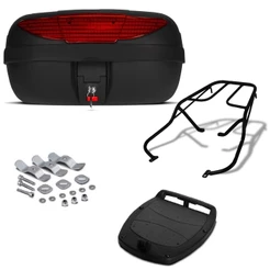 Baú Bauleto Motoboy 45 Litros Smart Box 2 + Bagageiro Sansão Moto Honda Biz 100 1998 a 2005 Pro Tork