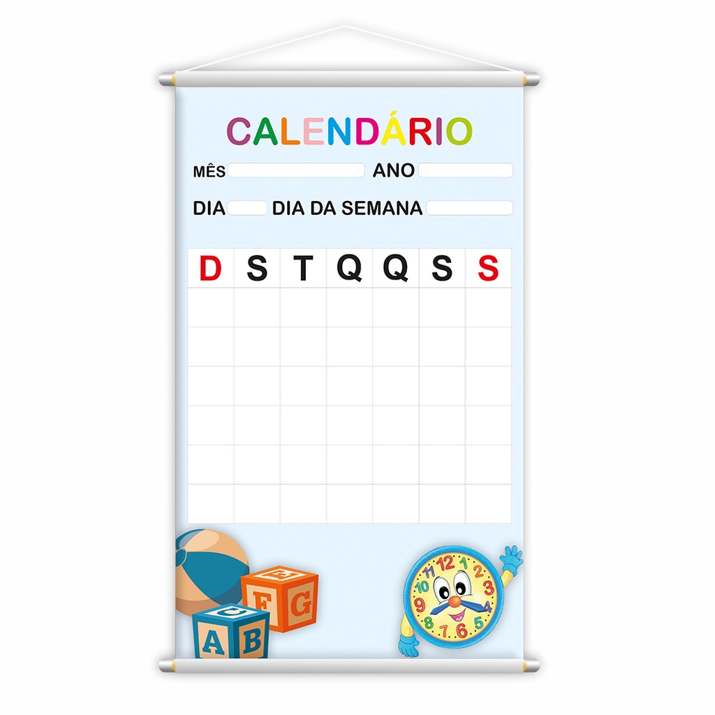 Calendário Dia Mês e Ano Banner Didático Escolar Pedagógico em Oferta na Shopee