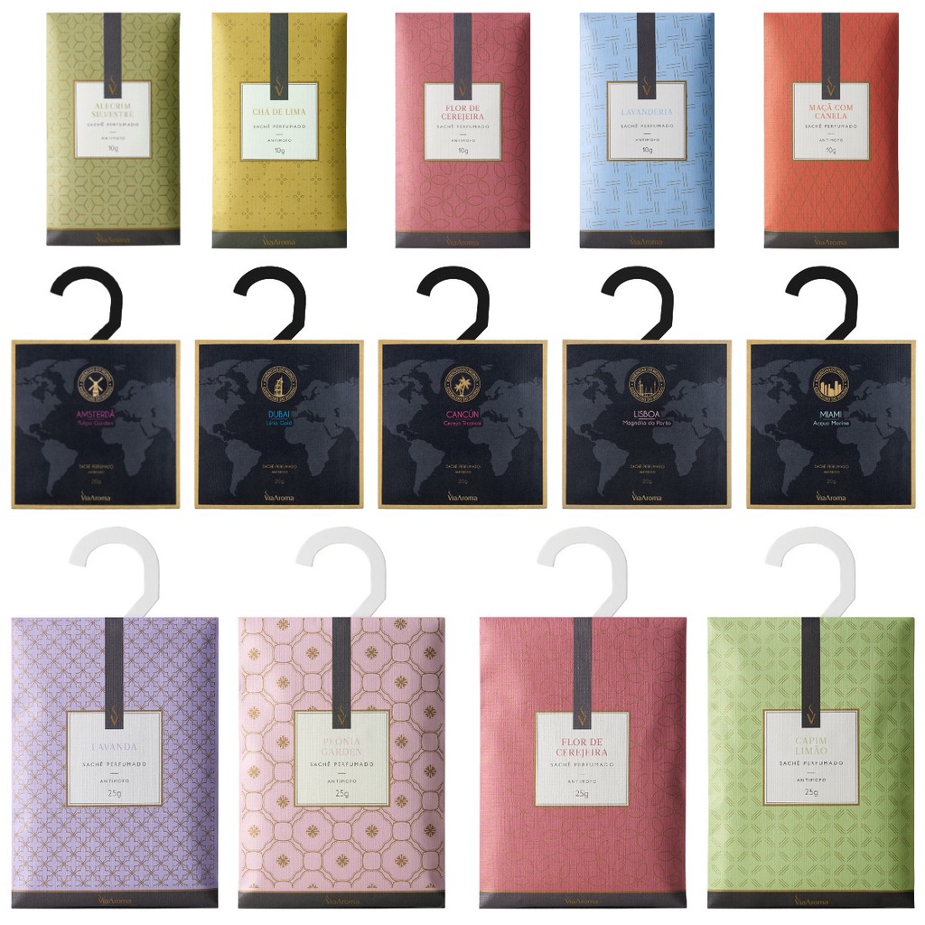 SACHE PERFUMADO para Gavetas, Guarda Roupas, Roupeiros, Cheirinho de Carro novo - Via Aroma