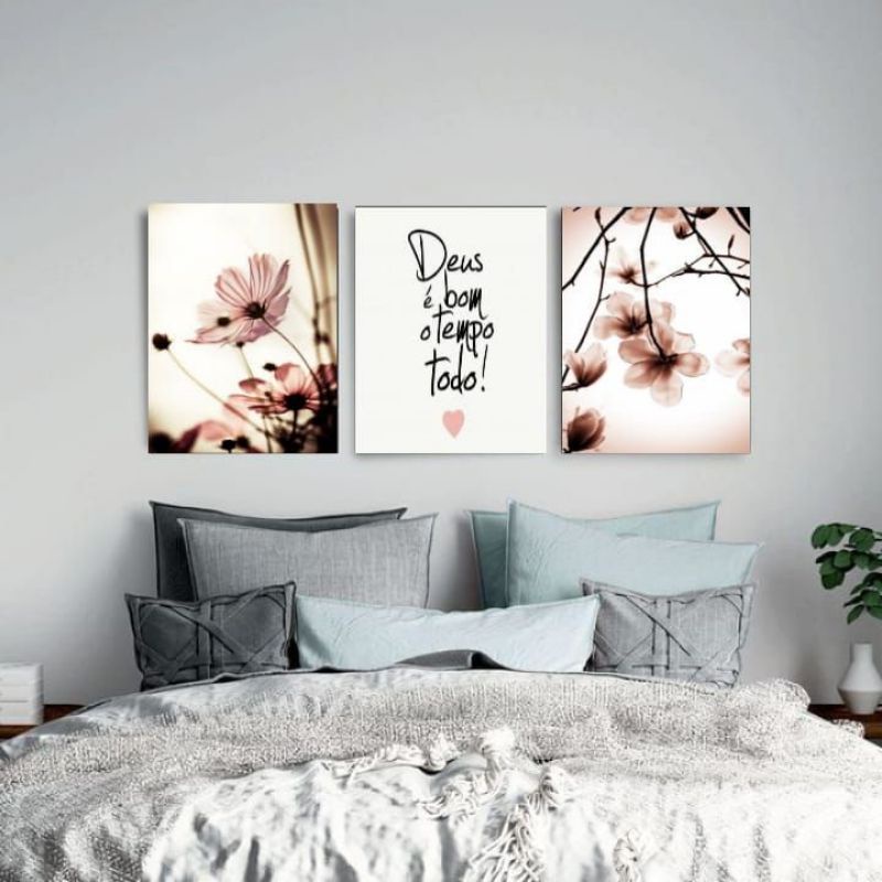 Conjunto Pe As Quadros Decorativos Frases Motivacionais Deus Bom Kit De Quadros Decora O