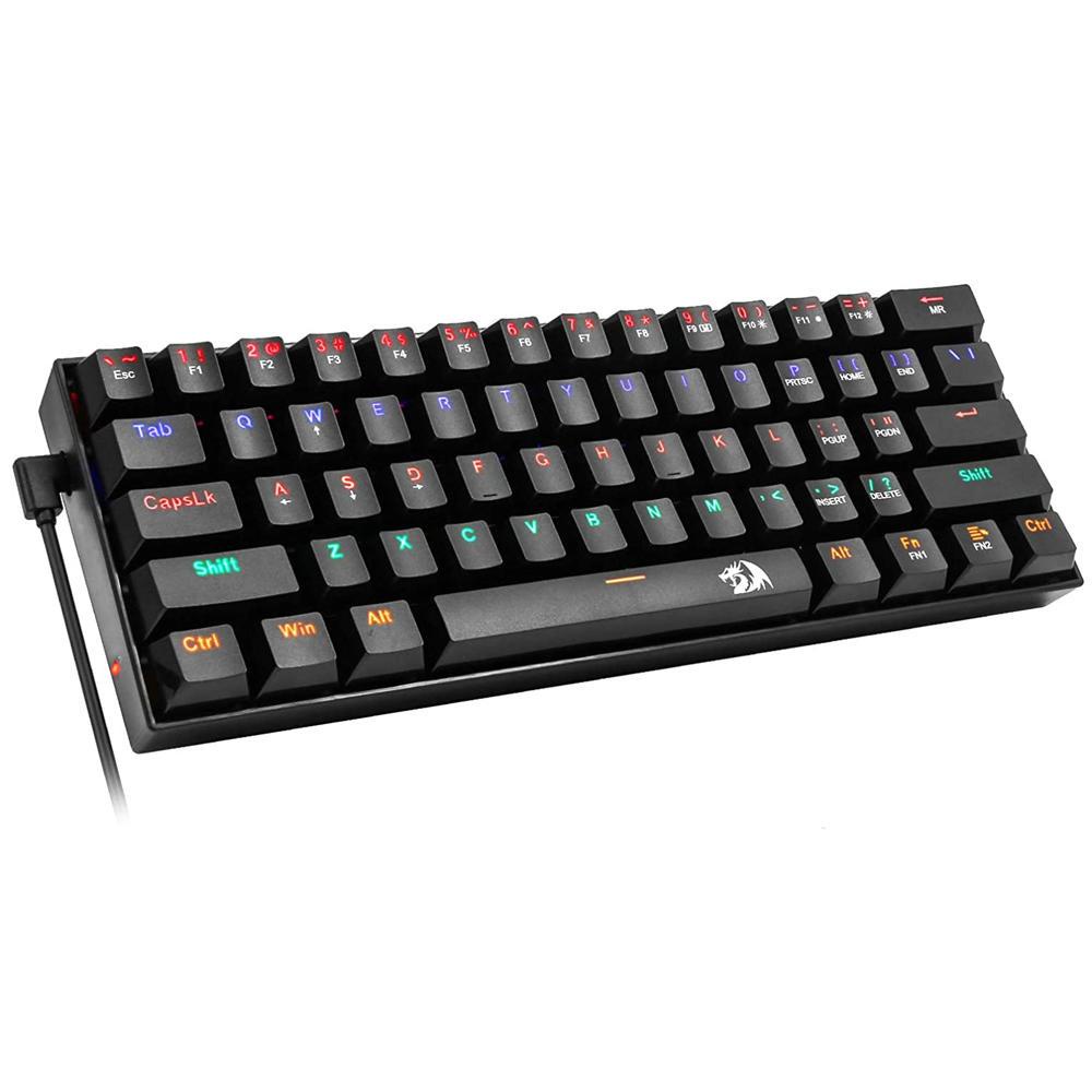 TECLADO MECANICO USB GAMER LAKSHMI RAINBOW SWITCH OUTEMU BROWN REDRAGON K606R PRETO