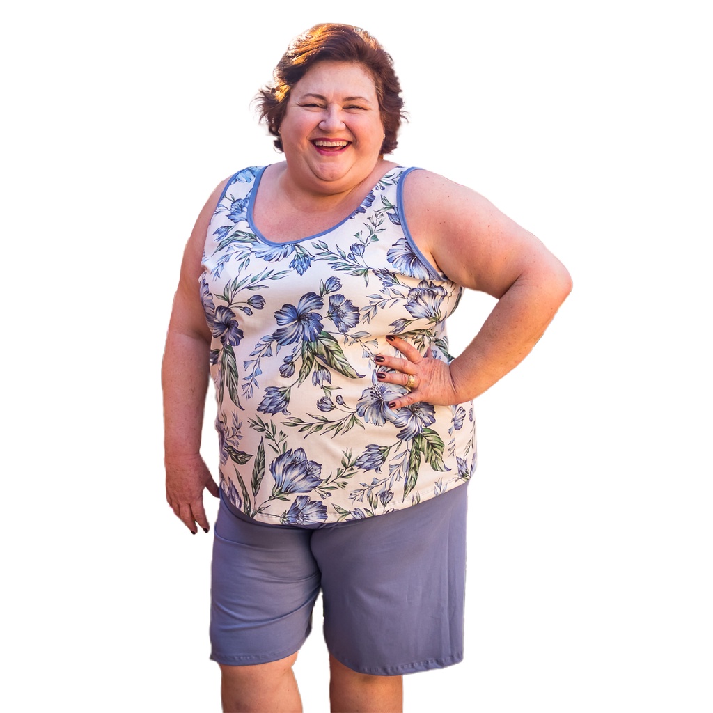 Pijama Feminino Plus Size 100% Algodão