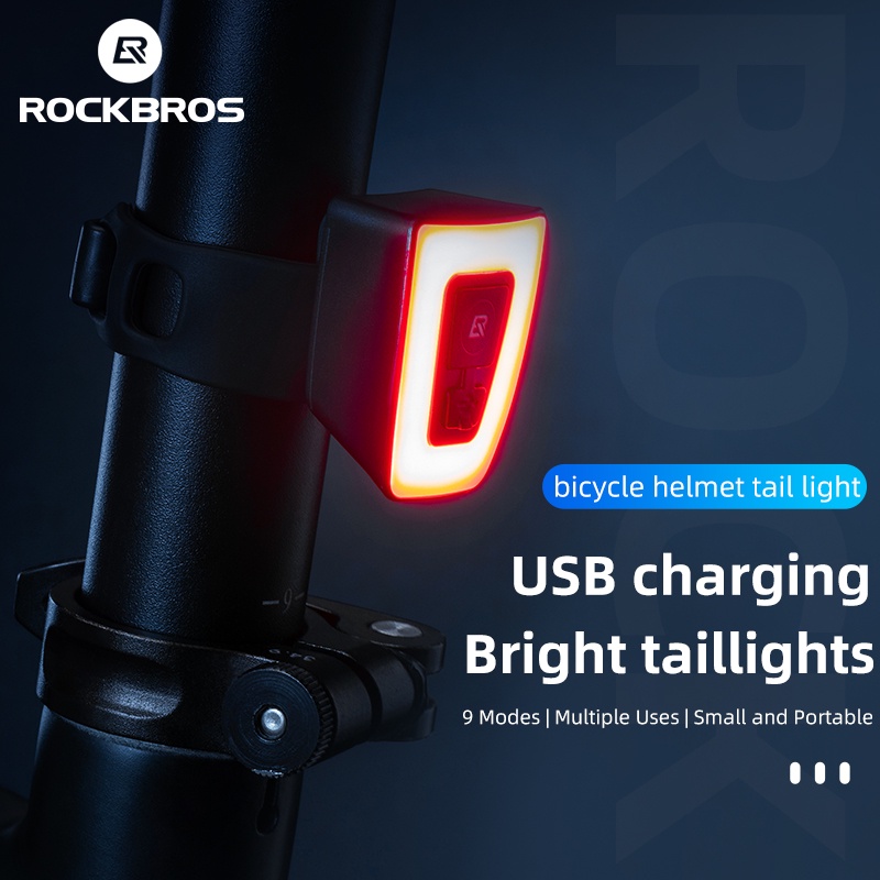 ROCKBROS Luz Traseira À Prova D'água Aviso Traseiro MTB De Bicicleta De Estrada LED Capacete De em Oferta na Shopee