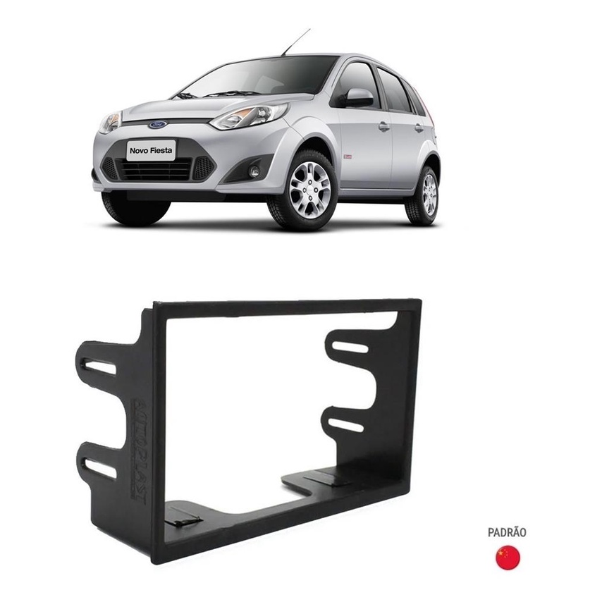 Moldura Painel 2 Din Ford Fiesta 2004 2005 2006 2007 2008 a 2012