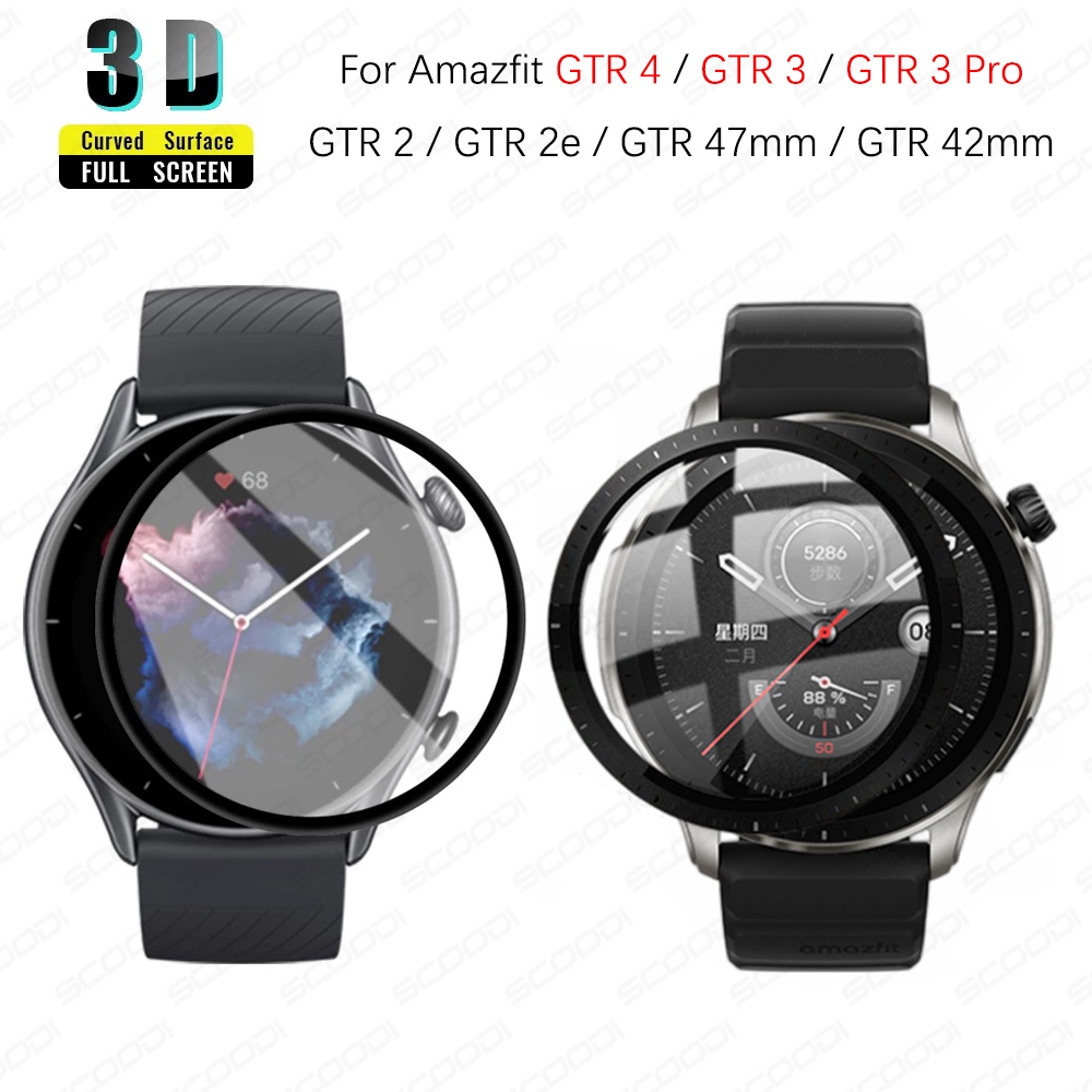 Película Protetora Curva 3D Para Amazfit GTR 4 2 2e 3 pro Smartwatch Relógio Inteligente Protetor De Tela De Cobertura Completa