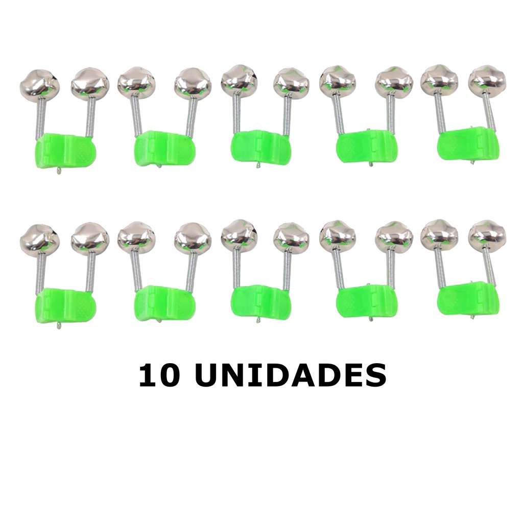 Kit 10 Sino Duplo Alarme Para Vara De Pesca Suporte Sinalizador Guizo Sininho em Oferta na Shopee
