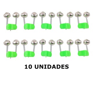 Kit 10 Sino Duplo Alarme Para Vara De Pesca Suporte Sinalizador Guizo Sininho