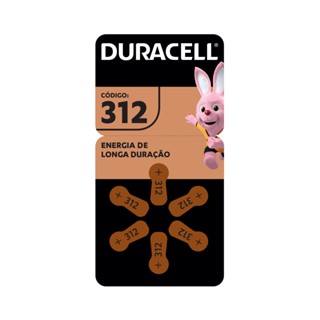 Pilha Auditiva Duracell Nº 312 com 6 Unidades