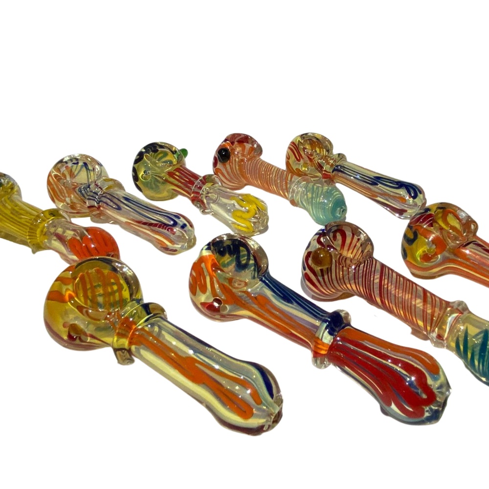 Cachimbo Pipe Bong Curvo Artesanal Colorido Piteira Fumo