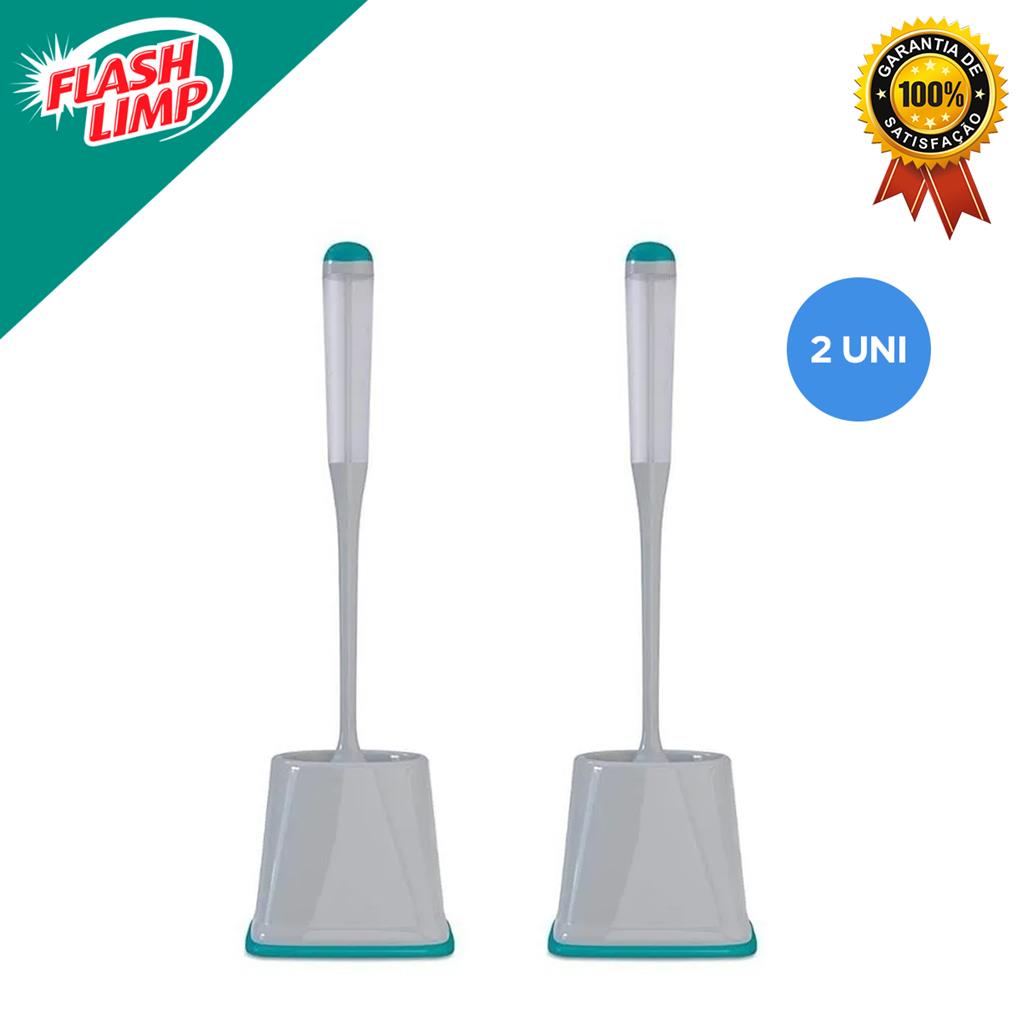 Escova Sanitária Com Dispenser E Suporte 2 Unidades Flash Limp em Oferta na Shopee
