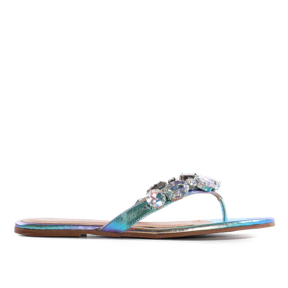 Sandália Feminina Zariff Verde Metalizada