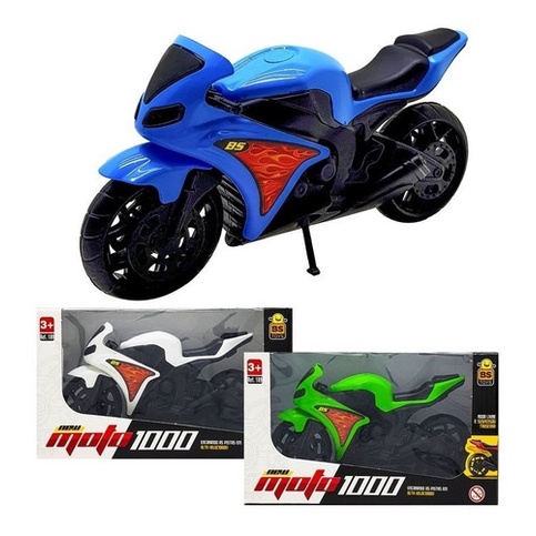 Miniatura Moto 1000 Motinha Infantil Roda Livre Bs Toys
