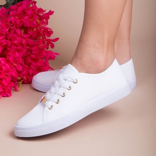Tênis Branco Feminino Casual Confortável Sapatênis Leve Barato Entrega Rápida!