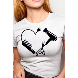 Camiseta Tshirt Profissao CABELEIREIRA CORAÇÃO camiseta feminina
