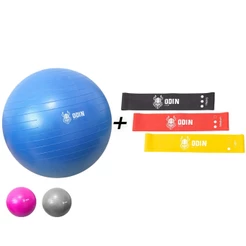 Kit Mini Band Bola Pilates 55 cm media suiça Treino Odin Fit