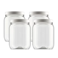 Kit 4 Potes com Tampa 1700ml Porta Mantimentos Pote Multiuso Clássico