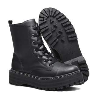 Coturno Feminino Falcucci  Bota Plataforma Tratorado Cano Curto em Oferta na Shopee