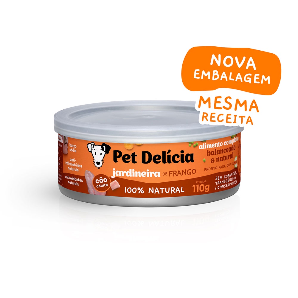 Ração Úmida Pet Delícia Cães Jardineira Frango  -110G em Oferta na Shopee