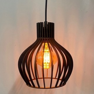 Lustre Luminária De Teto para Sala de Jantar Balcão Estilo Rústico 1 metro de fio Preto - 1ppp