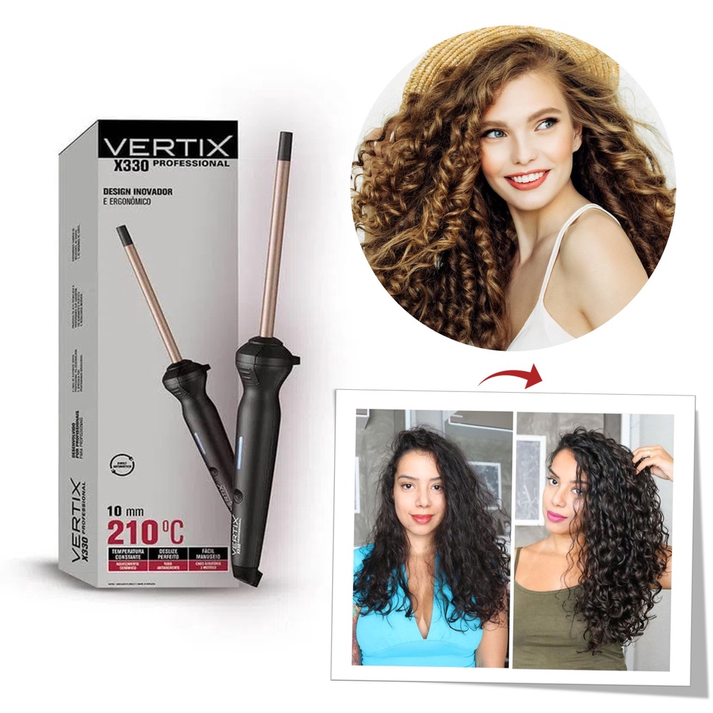 Modelador De Cachos Cacheador Fino 10mm Bivolt Profissional