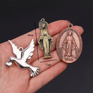 1-Pacote Pingente Católico Colorido De Liga Maria De Medalhão DIY Para Artesanato De Joias Cristãs