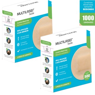 Curativo Blood stop pós coleta bege 1000 unid Multilaser