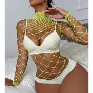 N-6025 Lingerie Feminina Sexy Manga Longa Rede Roupas bodystocking