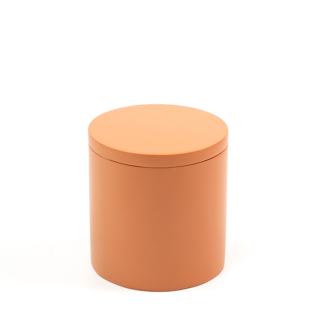 Porta objetos com tampa de resina minimal terracota - Oikos em Oferta na Shopee
