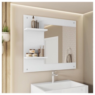 Painel Espelho Multifuncional Banheiro Branco Towel Caemmun em Oferta na Shopee