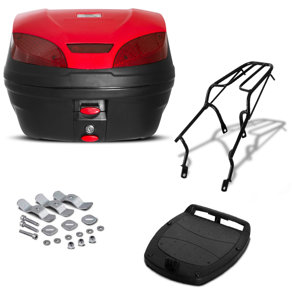 Baú 30 Litros Pro Tork Smartbox 3 + Bagageiro Biz 125 2011 A 2012 em Oferta na Shopee