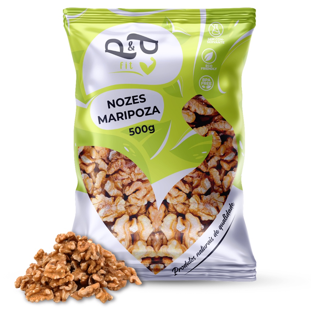 Nozes Inteiras Chilena Mariposa 500g Premium Extra Light P&P em Oferta na Shopee